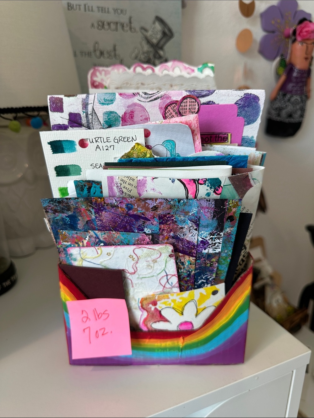 Painted papers in decorative box!
